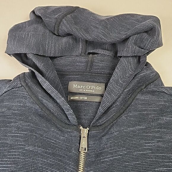 Marc O'Polo Organic Cotton Full Zip Hooded Sweater Large Activewear - Picture 2 of 8